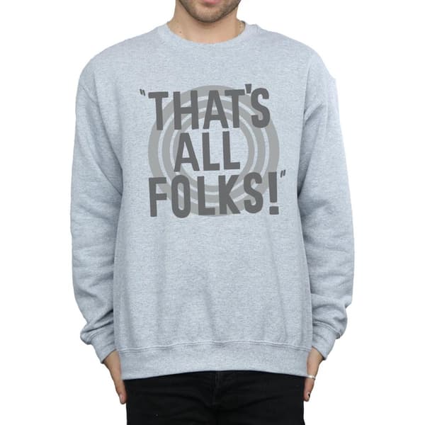 Looney Tunes Mens That´s All Folks Text Sweatshirt