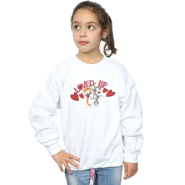 Looney Tunes Girls Bugs Bunny And Lola Alla hjärtans dag Loved Up Sweatshirt