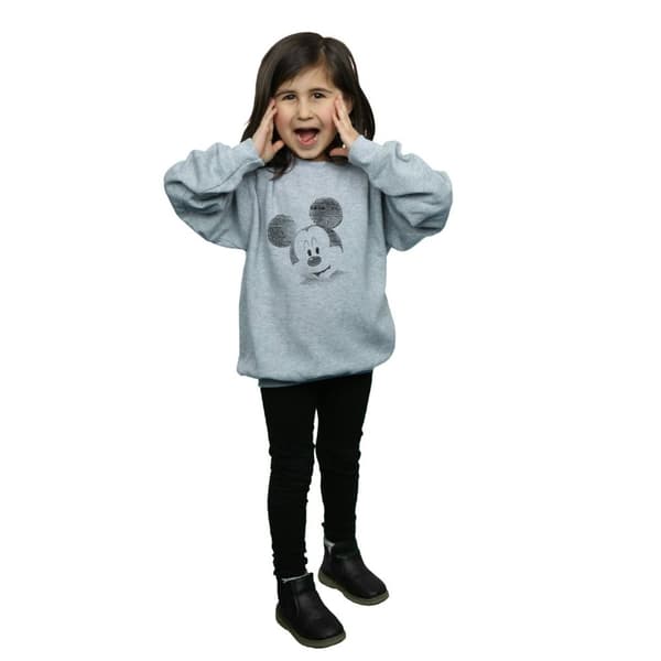 Disney Girls Mickey Mouse Text Face Sweatshirt