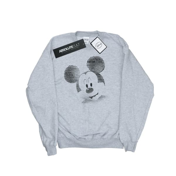 Disney Girls Mickey Mouse Text Face Sweatshirt