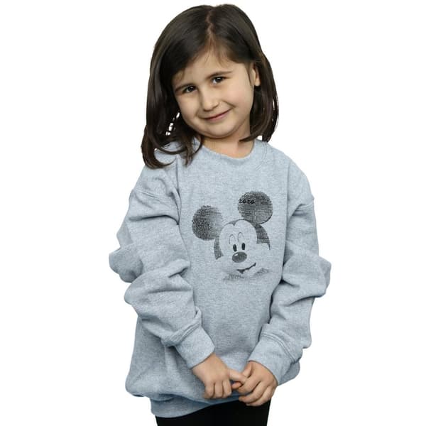Disney Girls Mickey Mouse Text Face Sweatshirt