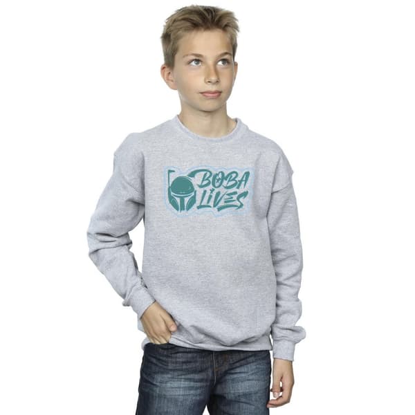 Star Wars Boys The Book Of Boba Fett Lives Chest Sweatshirt