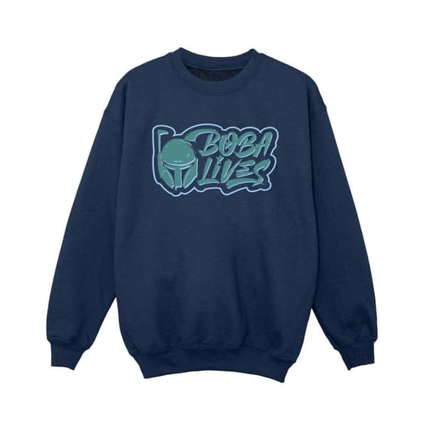 Star Wars Boys The Book Of Boba Fett Lives Chest Sweatshirt