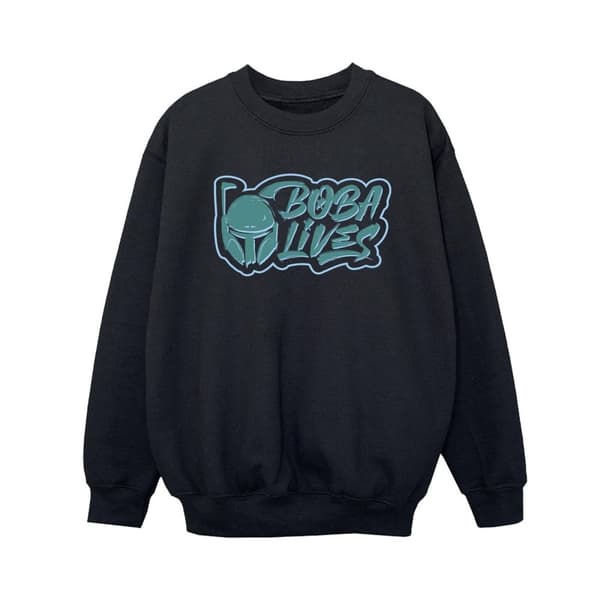 Star Wars Boys The Book Of Boba Fett Lives Chest Sweatshirt