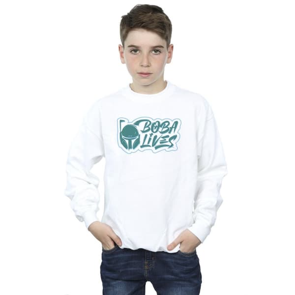 Star Wars Boys The Book Of Boba Fett Lives Chest Sweatshirt