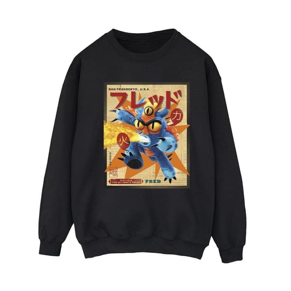 Disney Womens/Ladies Big Hero 6 Baymax Fred Newspaper Sweatshirt