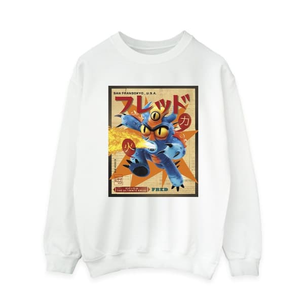 Disney Womens/Ladies Big Hero 6 Baymax Fred Newspaper Sweatshirt
