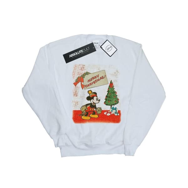Disney Girls Mickey Mouse Vintage Christmas Sweatshirt