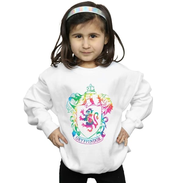 Harry Potter Girls Gryffindor Crest Tie Dye Infill Sweatshirt