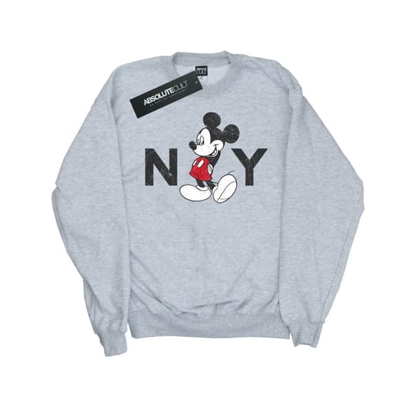 Disney Girls Mickey Mouse NY Sweatshirt Sports Grey 5-6 Years