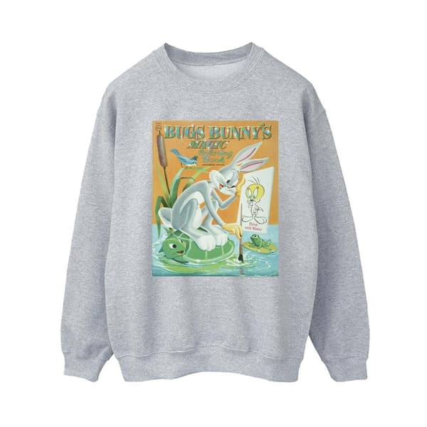 Looney Tunes Womens/Ladies Bugs Bunny Colouring Book Sweatshirt Sports Grey M
