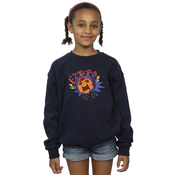 Disney Girls Big Hero 6 Baymax Hiro Angry Manga Sweatshirt