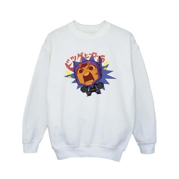 Disney Girls Big Hero 6 Baymax Hiro Angry Manga Sweatshirt