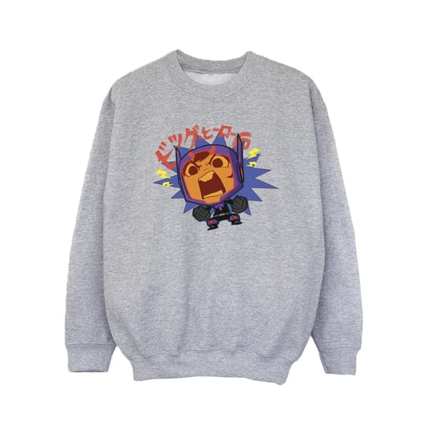 Disney Girls Big Hero 6 Baymax Hiro Angry Manga Sweatshirt