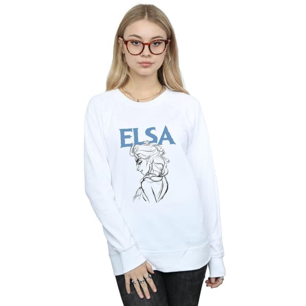 Disney Dam/Tjej Frozen Elsa Profile Sketch Sweatshirt