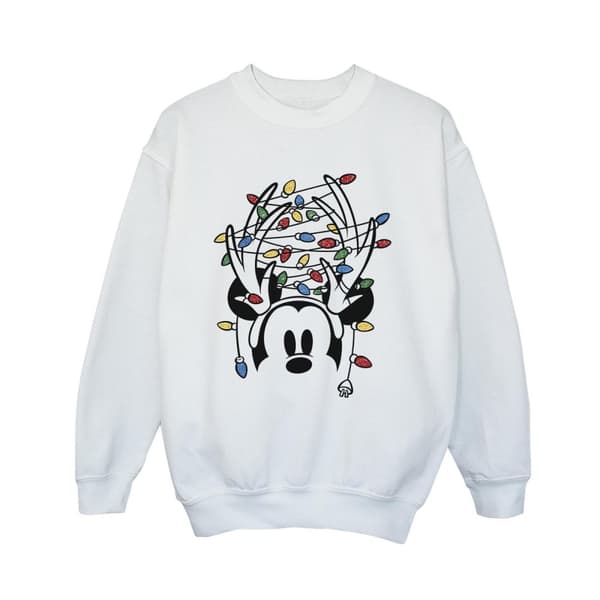 Disney Boys Mickey Mouse Christmas Head Lights Sweatshirt