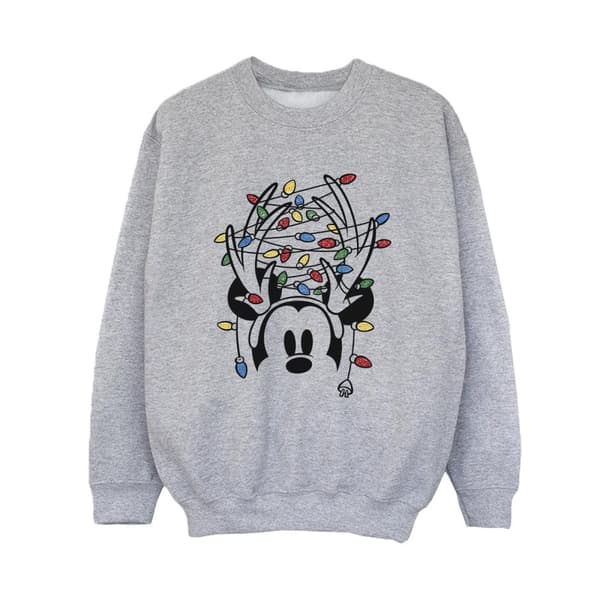 Disney Boys Mickey Mouse Christmas Head Lights Sweatshirt