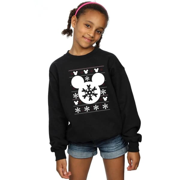 Disney Girls Musse Pigg Jul Silhuett Snöflingor Sweatshirt