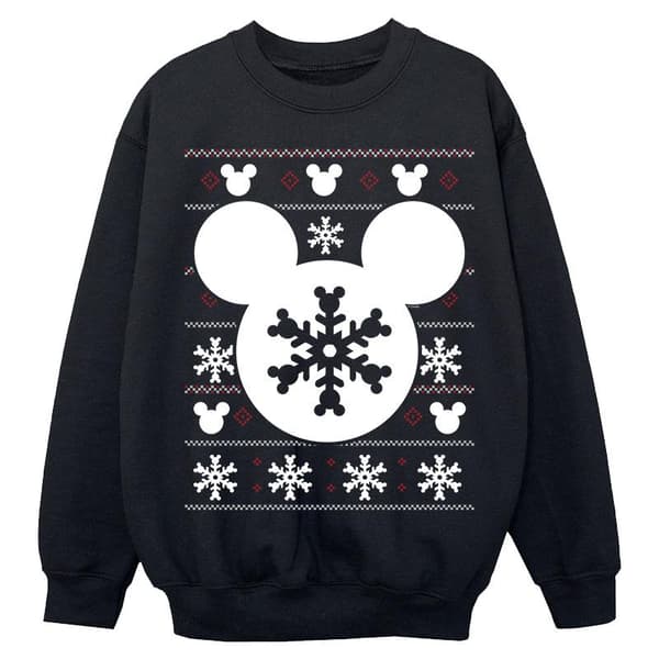 Disney Girls Musse Pigg Jul Silhuett Snöflingor Sweatshirt