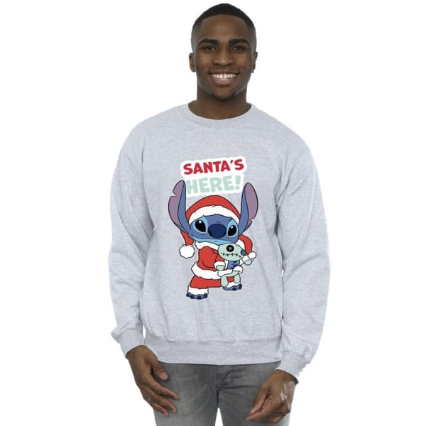 Disney Mens Lilo & Stitch Santa´s Here Sweatshirt