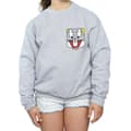 Miniatyrbillede 3 af 5: Looney Tunes Girls Bugs Bunny Face Faux Pocket Sweatshirt