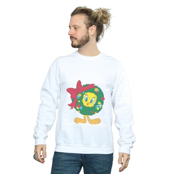 Looney Tunes Mens Tweety Pie Christmas Fair Isle Sweatshirt