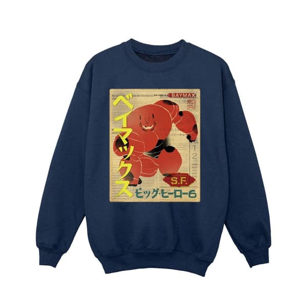 Disney Girls Big Hero 6 Baymax Baymax Newspaper Sweatshirt