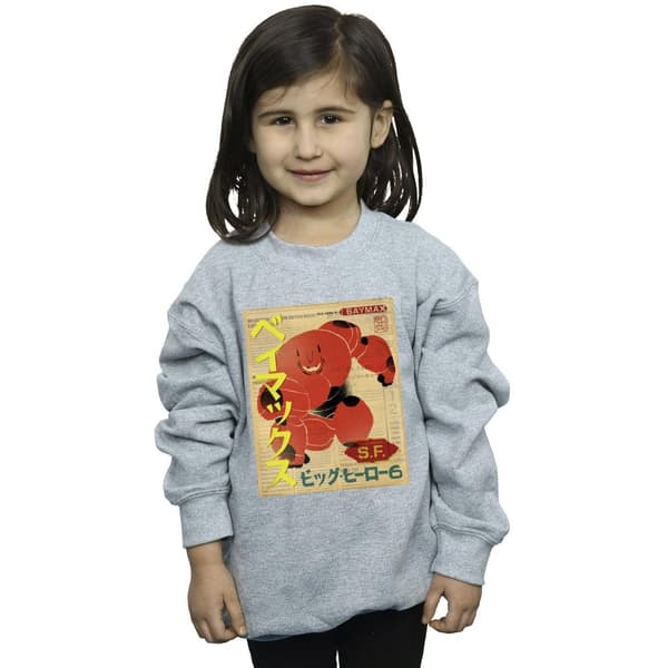 Disney Girls Big Hero 6 Baymax Baymax Newspaper Sweatshirt