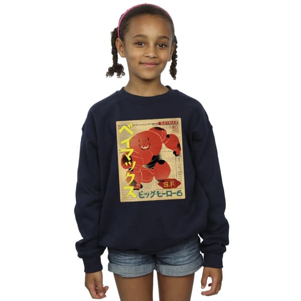 Disney Girls Big Hero 6 Baymax Baymax Newspaper Sweatshirt