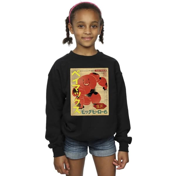 Disney Girls Big Hero 6 Baymax Baymax Newspaper Sweatshirt