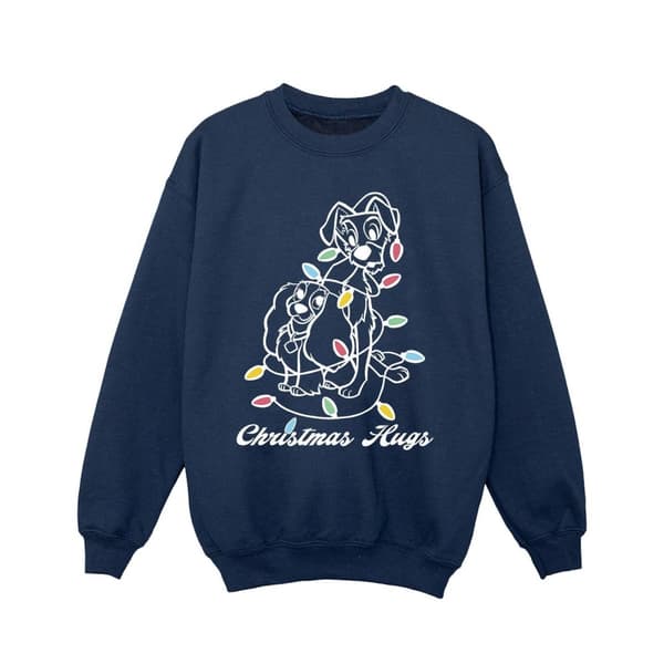 Disney Girls Lady And The Trump Christmas Hugs Sweatshirt