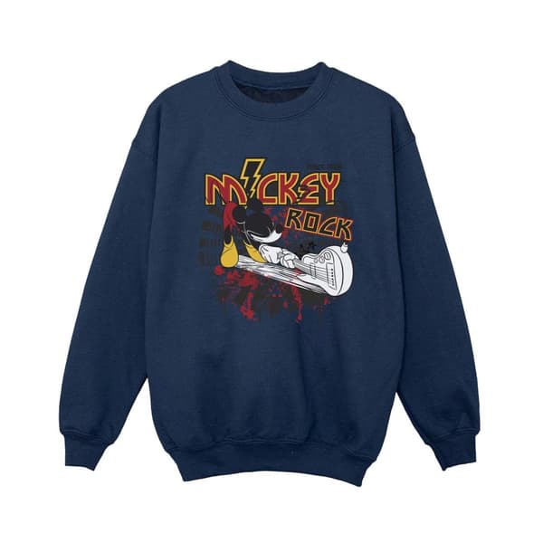 Disney Musse Pigg Smash Gitarr Rock Sweatshirt för pojkar Navy Blue 9-11 Years