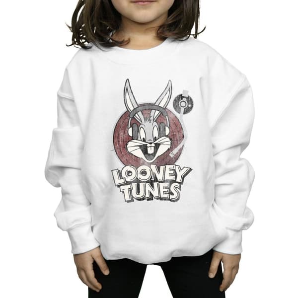 Looney Tunes Sweatshirt med Bugs Bunny-cirkellogotyp för flickor