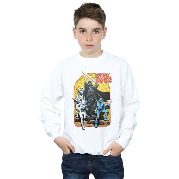 Star Wars Boys Vintage Comic Scene Sweatshirt