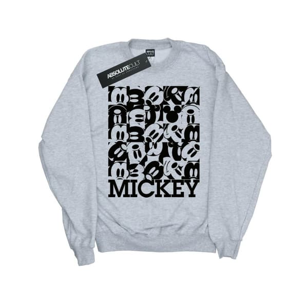 Disney Girls Mickey Mouse Grid Sweatshirt Sports Grey 12-13 Years
