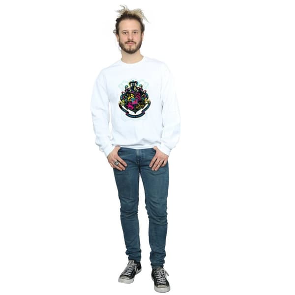 Harry Potter Neon Hogwarts Crest Sweatshirt för herrar
