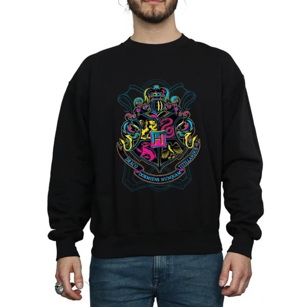 Harry Potter Neon Hogwarts Crest Sweatshirt för herrar