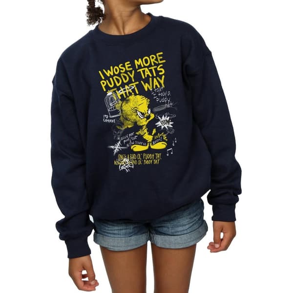 Looney Tunes Girls Tweety Pie More Puddy Tats Sweatshirt