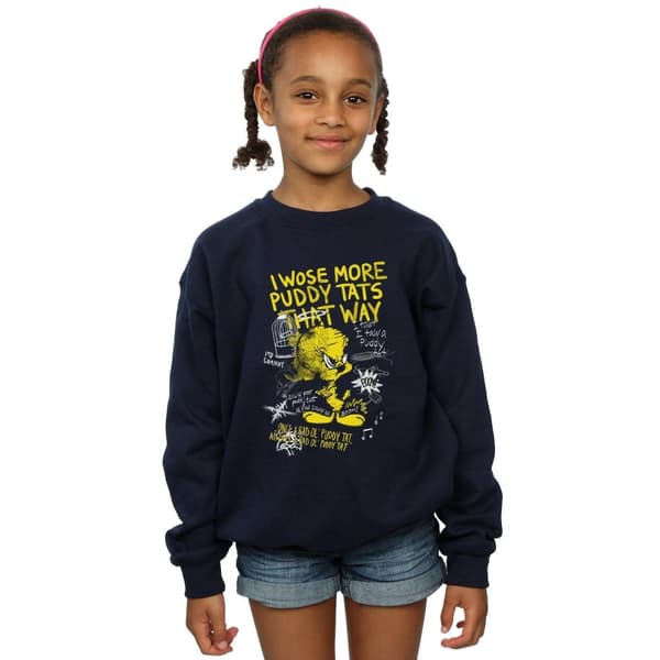 Looney Tunes Girls Tweety Pie More Puddy Tats Sweatshirt