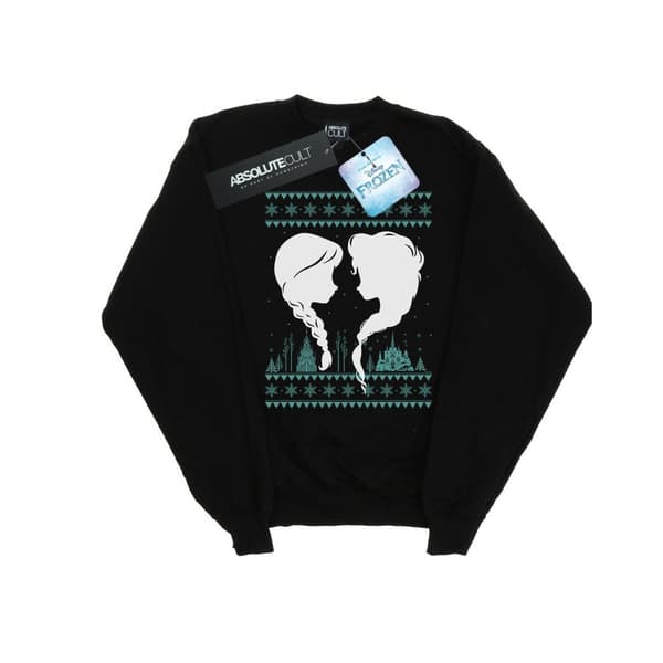 Disney Womens/Ladies Frozen Christmas Sisters Sweatshirt Black M