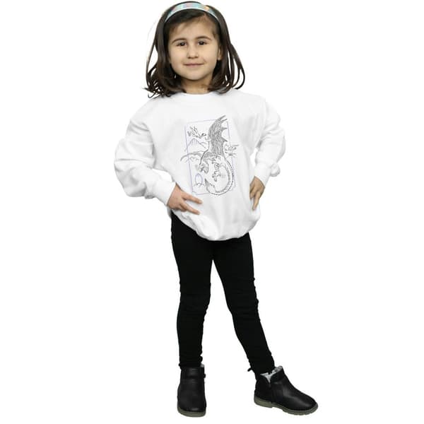 Harry Potter Girls Dragon Line Art Sweatshirt