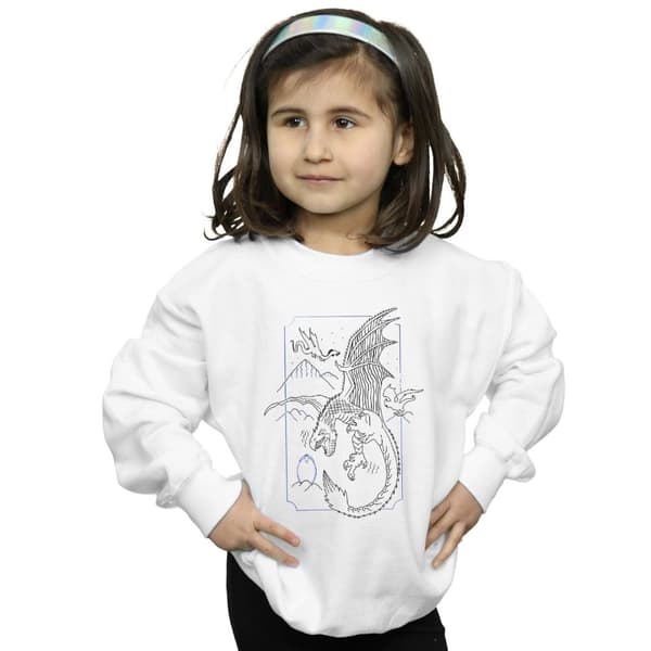 Harry Potter Girls Dragon Line Art Sweatshirt