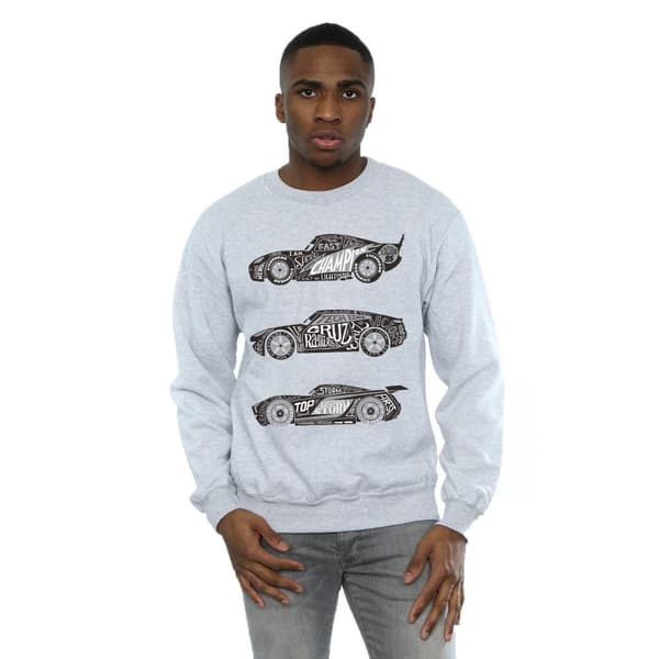 Disney Mens Cars Text Racers Sweatshirt