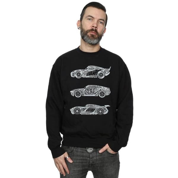 Disney Mens Cars Text Racers Sweatshirt