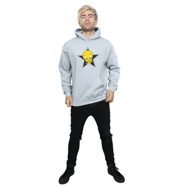 Looney Tunes Mens Tweety Pie Star Hoodie