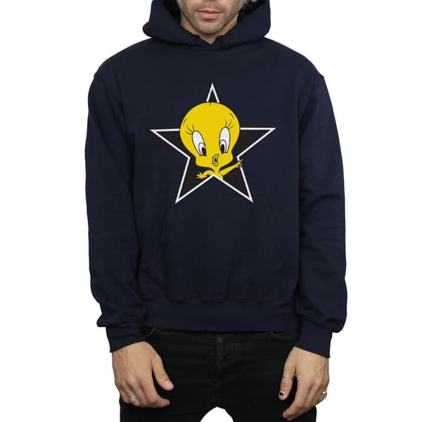 Looney Tunes Mens Tweety Pie Star Hoodie