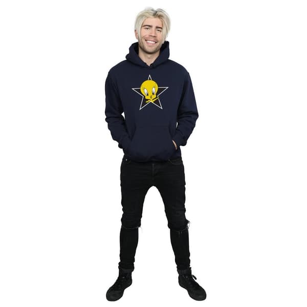 Looney Tunes Mens Tweety Pie Star Hoodie