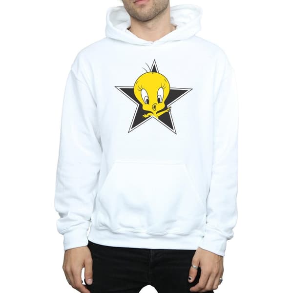 Looney Tunes Mens Tweety Pie Star Hoodie