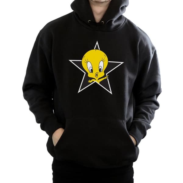 Looney Tunes Mens Tweety Pie Star Hoodie