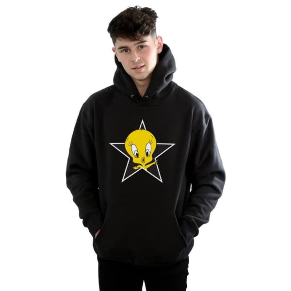 Looney Tunes Mens Tweety Pie Star Hoodie